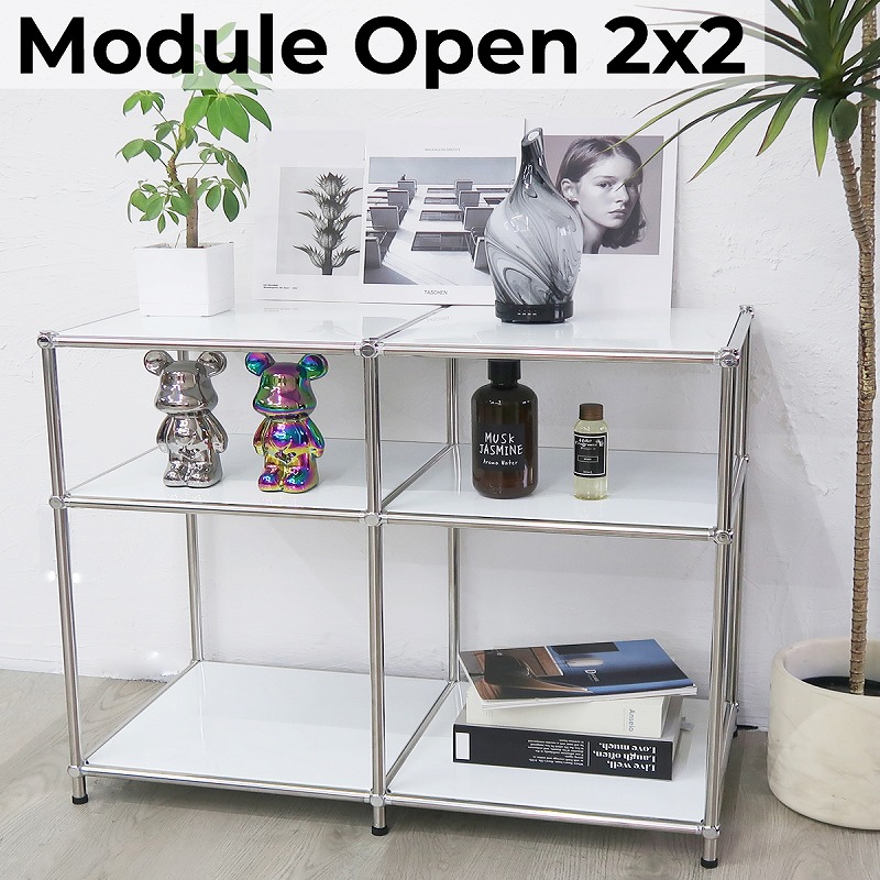 オープンラック 2段 オープンシェルフ ML-04WH