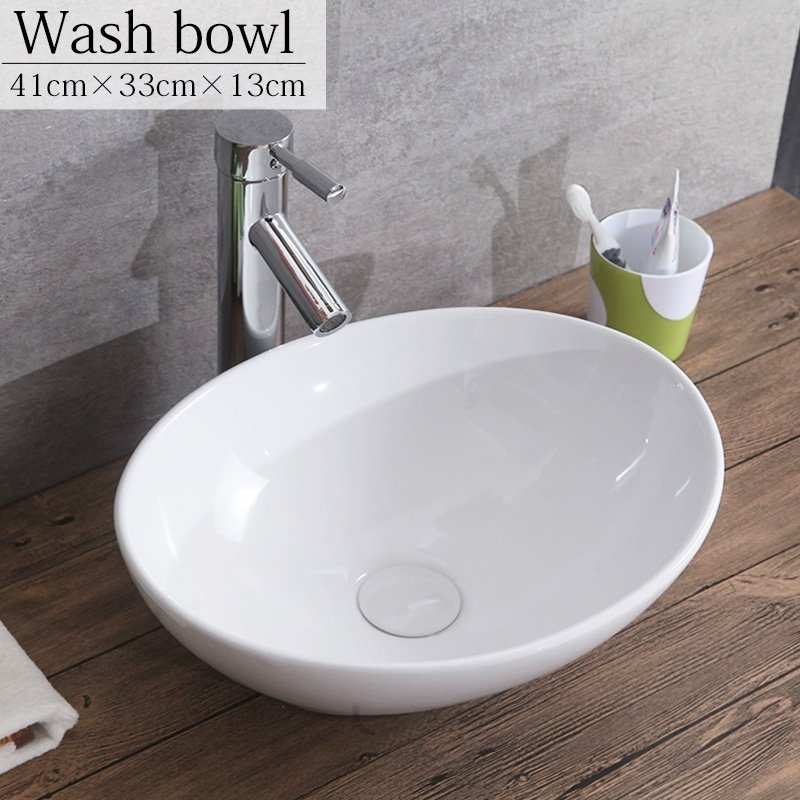 WB-41WH 洗面ボウル おしゃれ 陶器製 洗面器 水栓