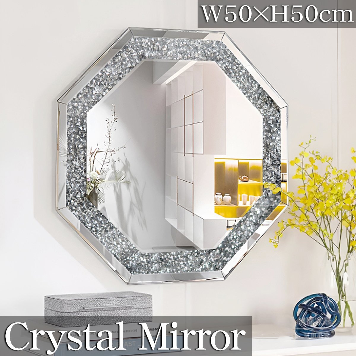 SM-30 ウォールミラー おしゃれ 壁掛け鏡 クリスタルミラー