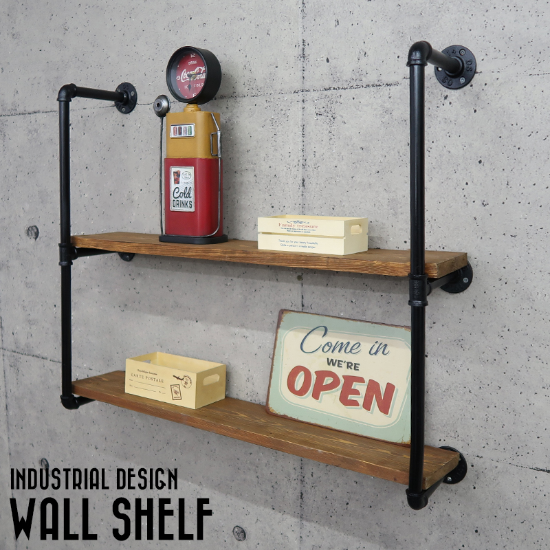 WP-63BK ウォールシェルフ 壁掛け インダストリアル