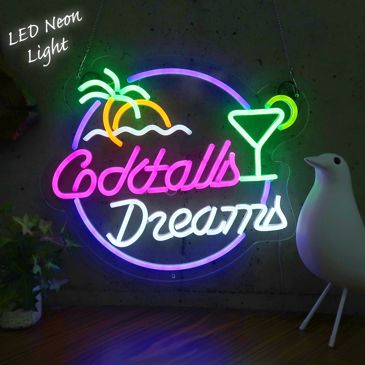 NK-62 LEDネオンサイン ネオン管風 OPEN 南国 バー