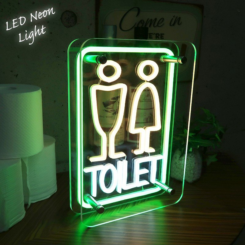 NK-76 LEDネオンサイン ネオン管風 トイレ TOILET