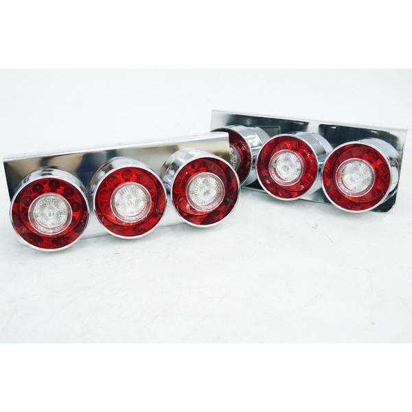 TT-43 紅白ロケット丸型3連LEDテールランプ左右set