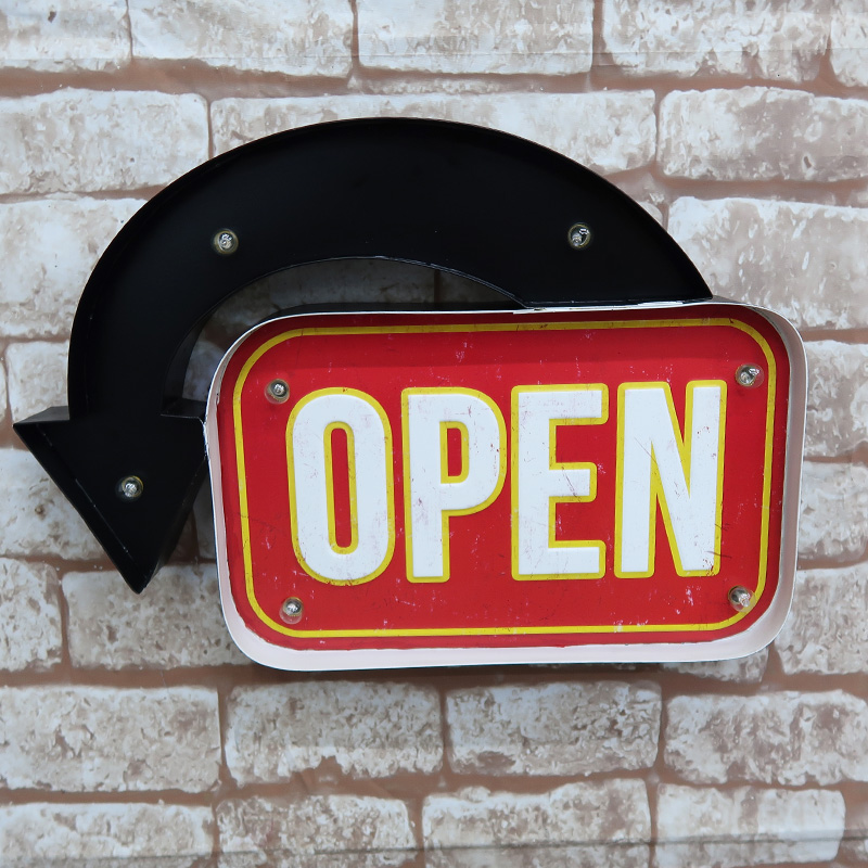 BR-40 立体看板 ウォールサイン ブリキ風 OPEN