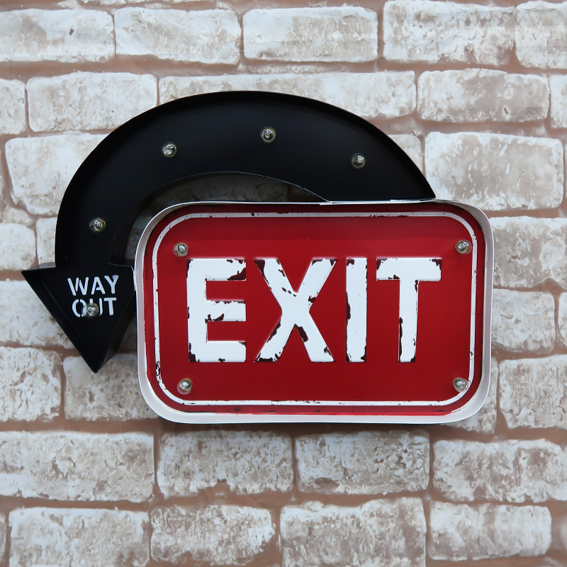 BR-41 立体看板 ウォールサイン ブリキ風 EXIT