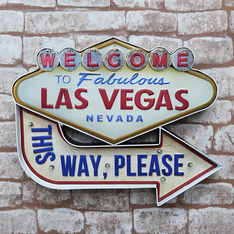 BR-42 立体看板 ウォールサイン ブリキ風 ラスベガス