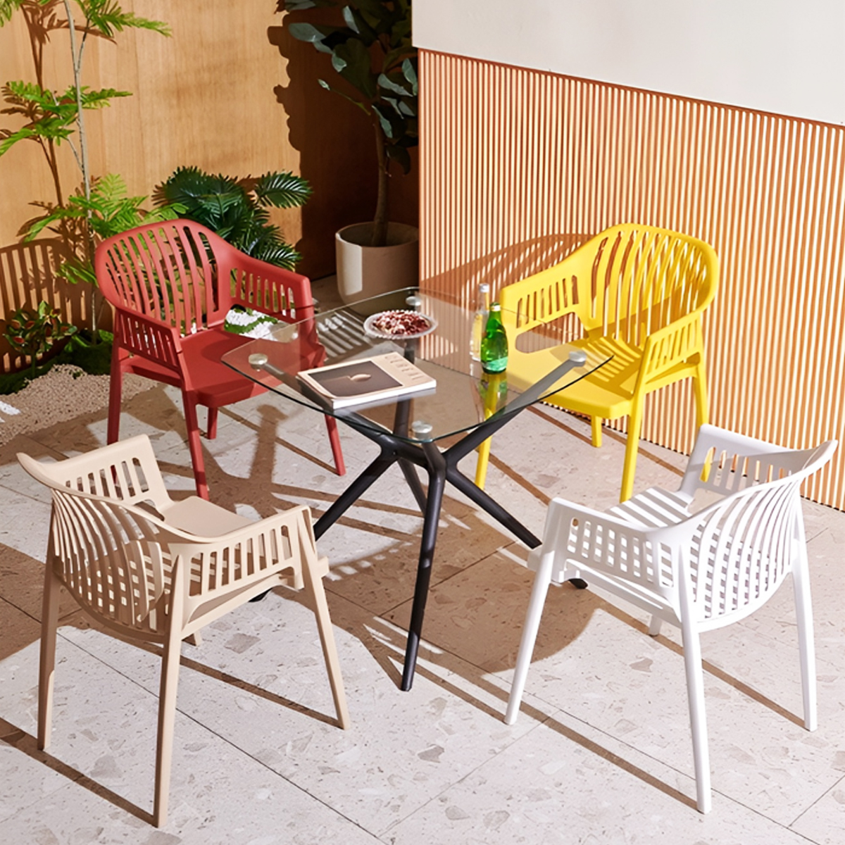 センターテーブル 北欧 ガラス 直径80cm GT-06BK / Worldnet-online