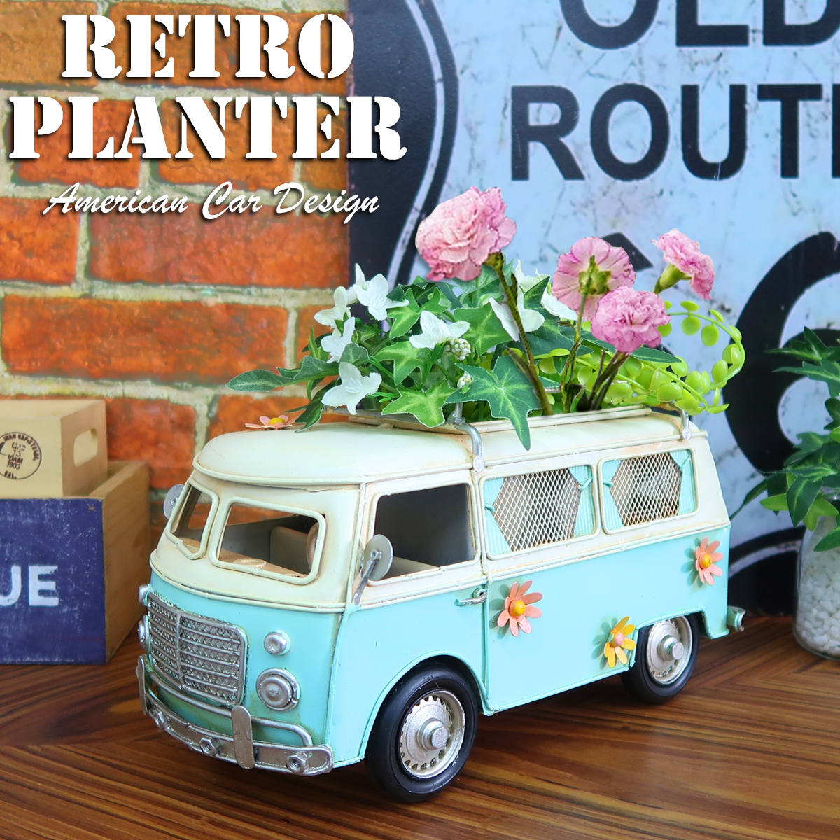 プランタースタンド おしゃれ 車 ワーゲンバス BN-67